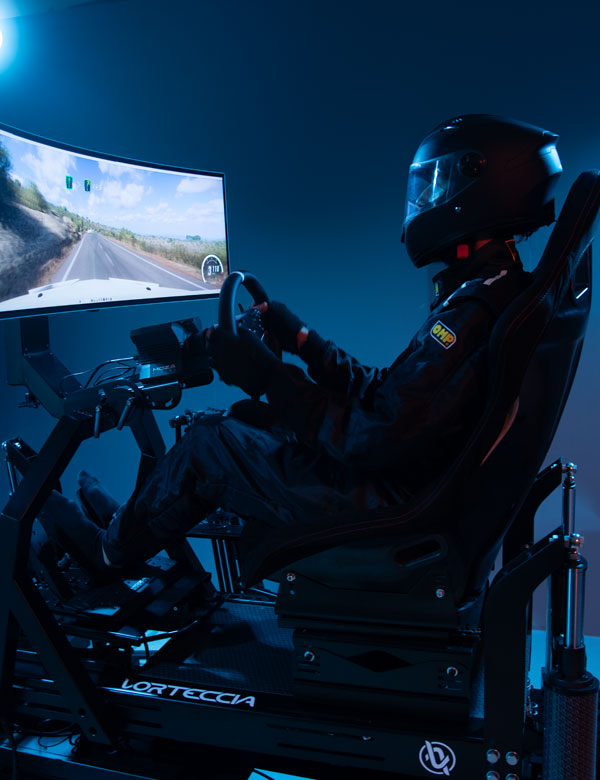 Driver positioned within the Vorteccia platform geometry